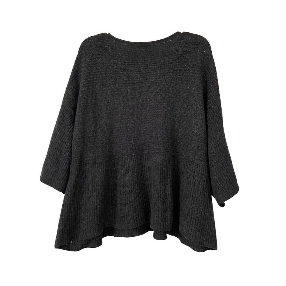 Pure Jill By J. Jill Boxy Wool Blend Oversized Pullover Sweater Lagenlook Gray - Picture 3 of 14